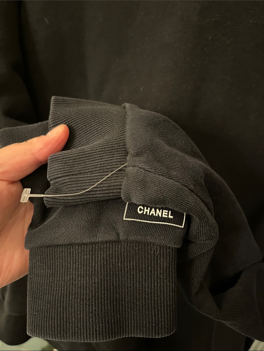 Chanel Uniform Logo Sweatshirt. Embroidered Chanel logo, Rubber Chanel appliqué - Picture 10 of 13